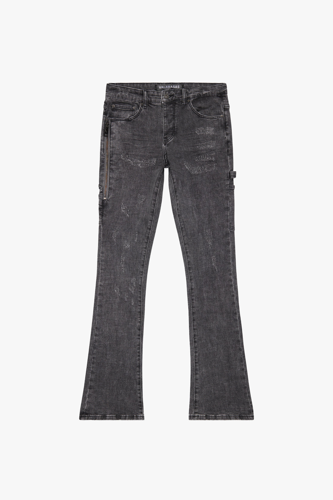 VALABASAS "COVERT" LT GREY FLARED STACKED JEAN