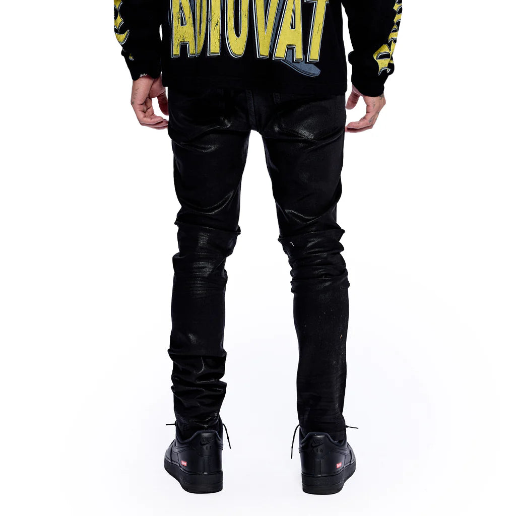 RVR "CORE" WAXED BLACK SKINNY DENIM (JF-03)