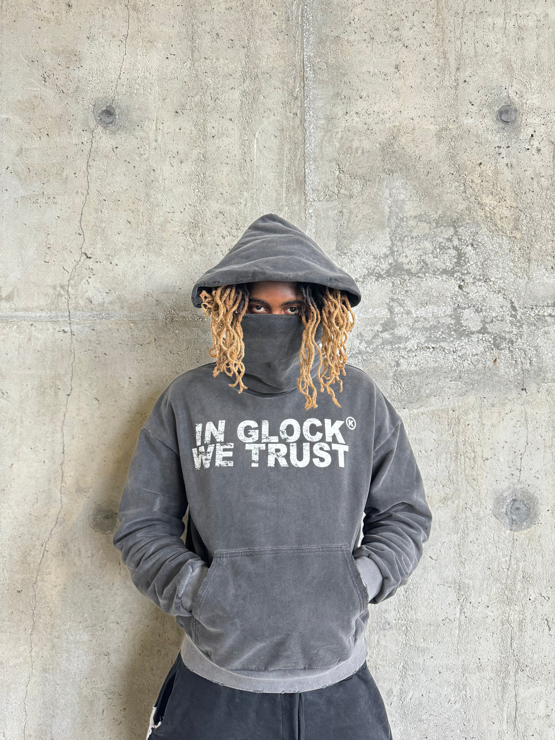 IN GLOCK WE TRUST GREY HOODIE