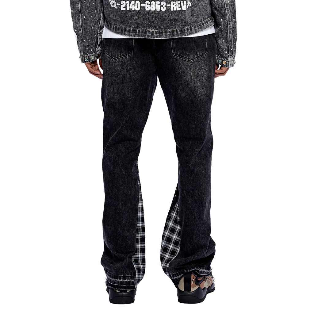 RVR "HERITAGE" BLACK FLARE DENIM