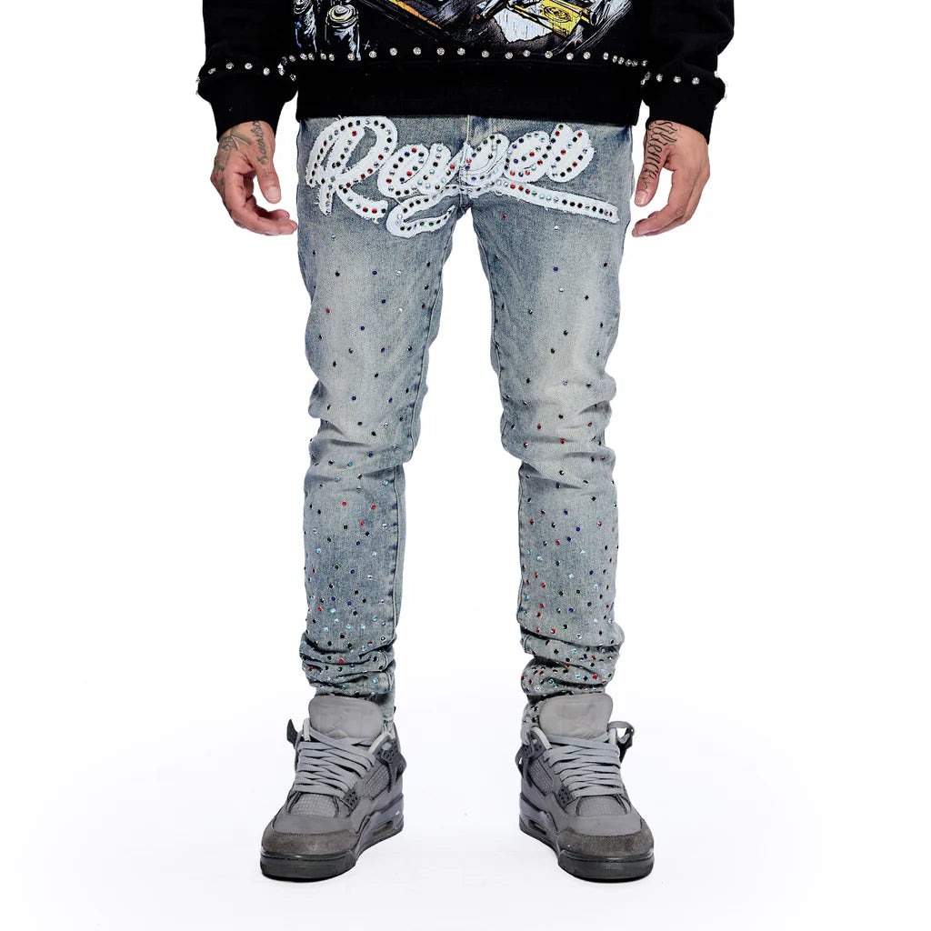 RVR "LEGACY" BLUE WASH SKINNY DENIM