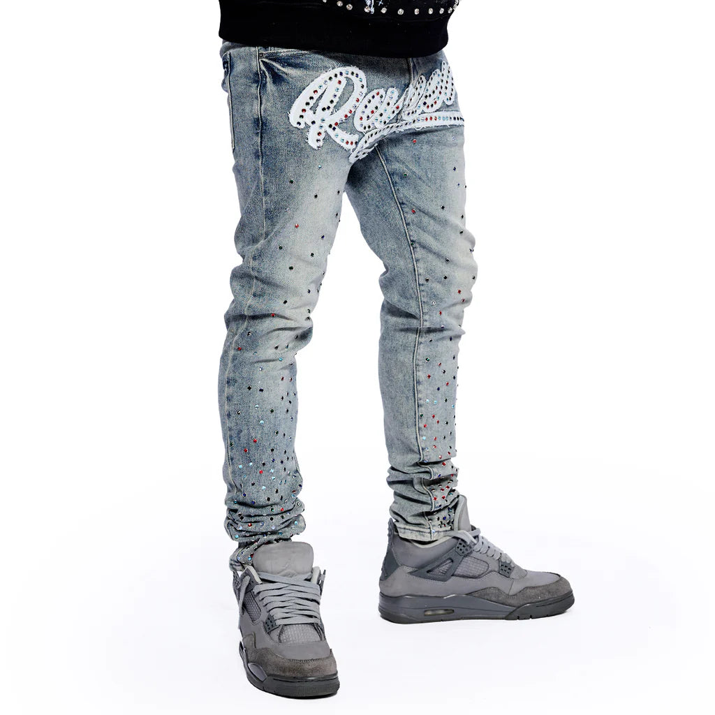 RVR "LEGACY" BLUE WASH SKINNY DENIM