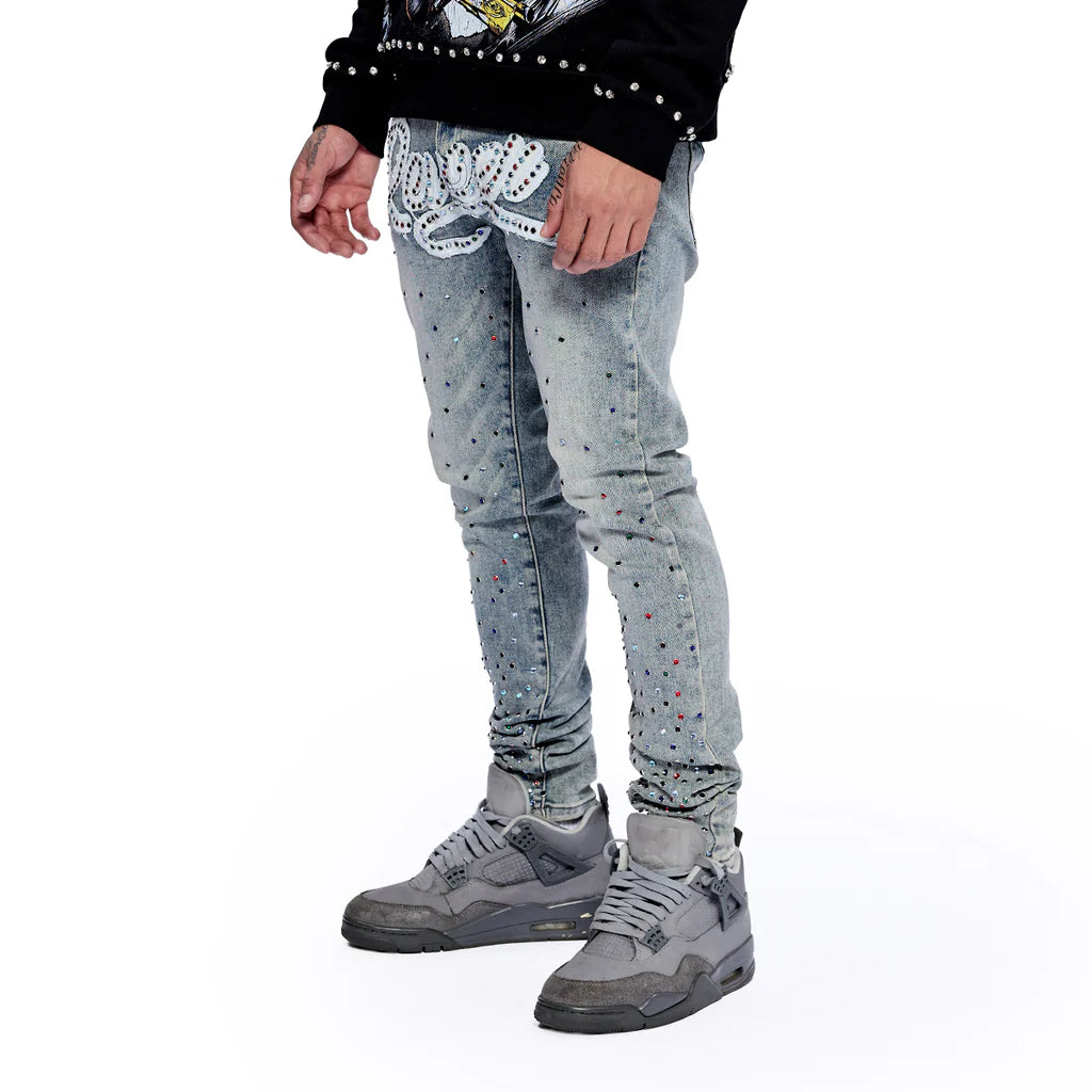 RVR "LEGACY" BLUE WASH SKINNY DENIM