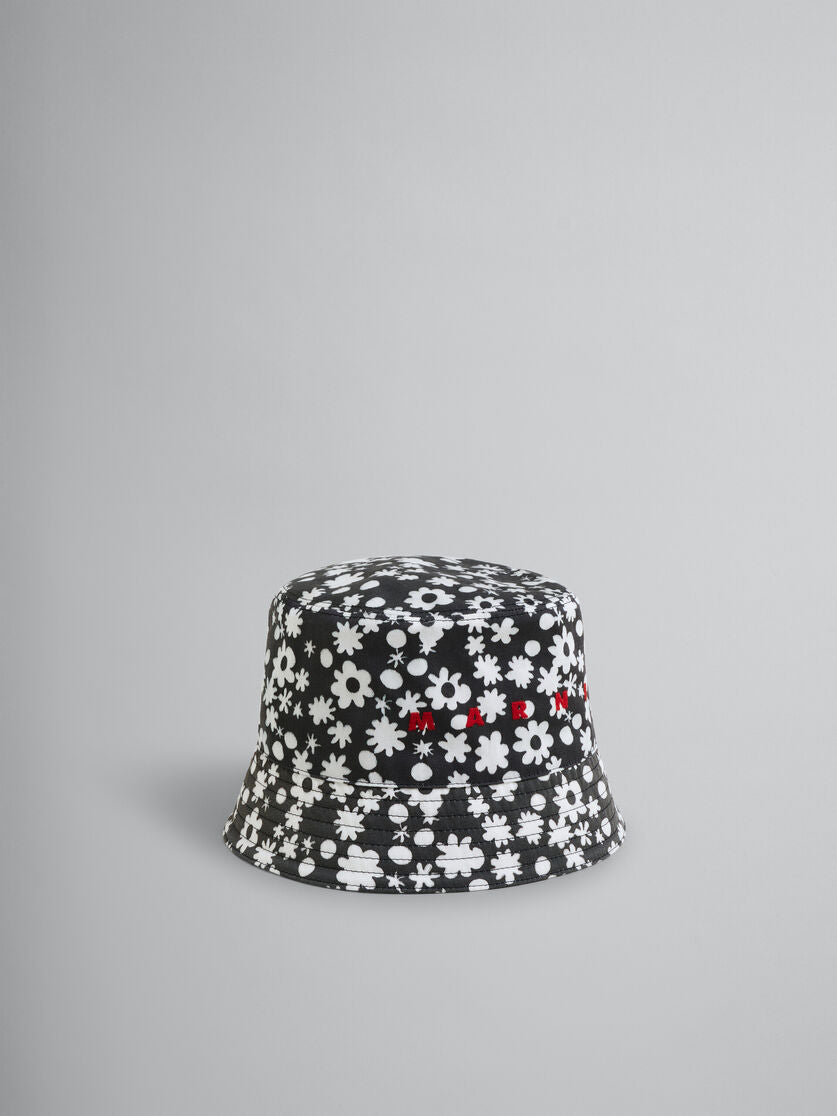 MARNI BUCKET HAT WITH BLACK AND WHITE POP FIELDS MOTIF