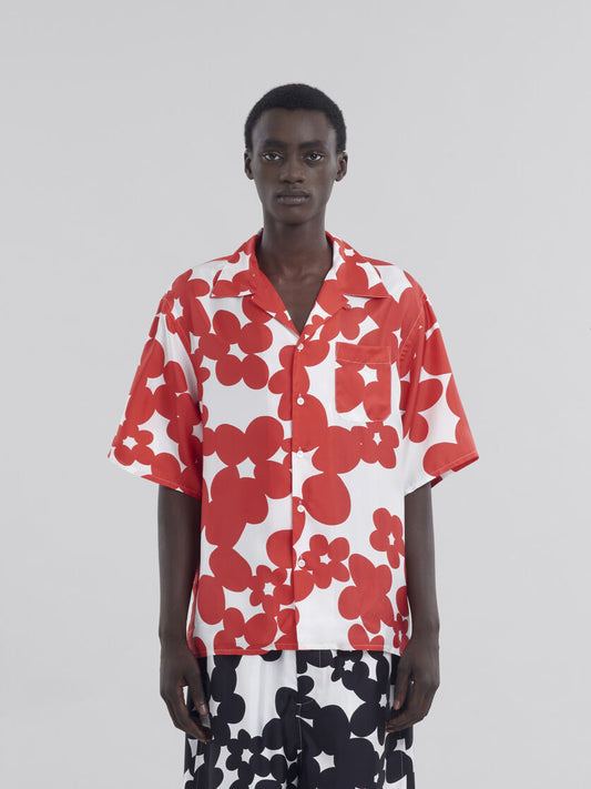 MARNI RED DILLES PRINT SS SHIRT