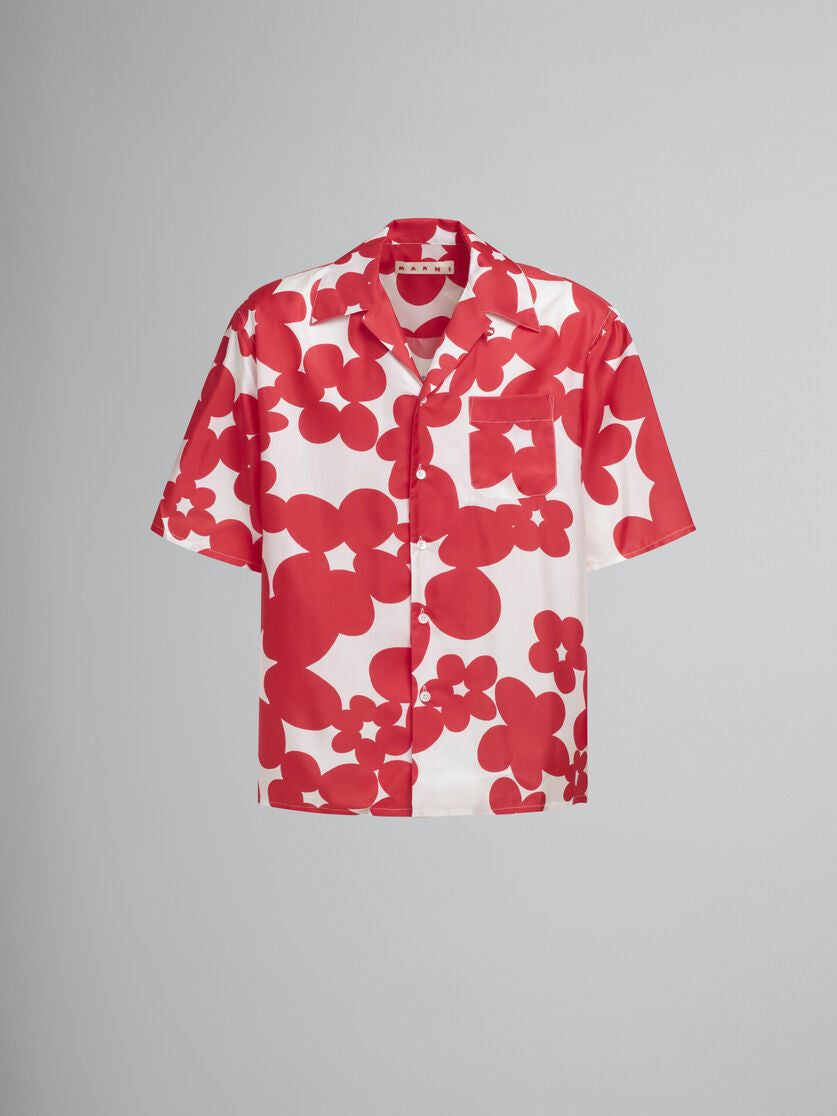 MARNI RED DILLES PRINT SS SHIRT