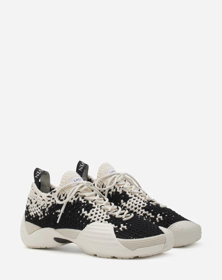 LANVIN COTTON FLASH-KNIT SNEAKERS