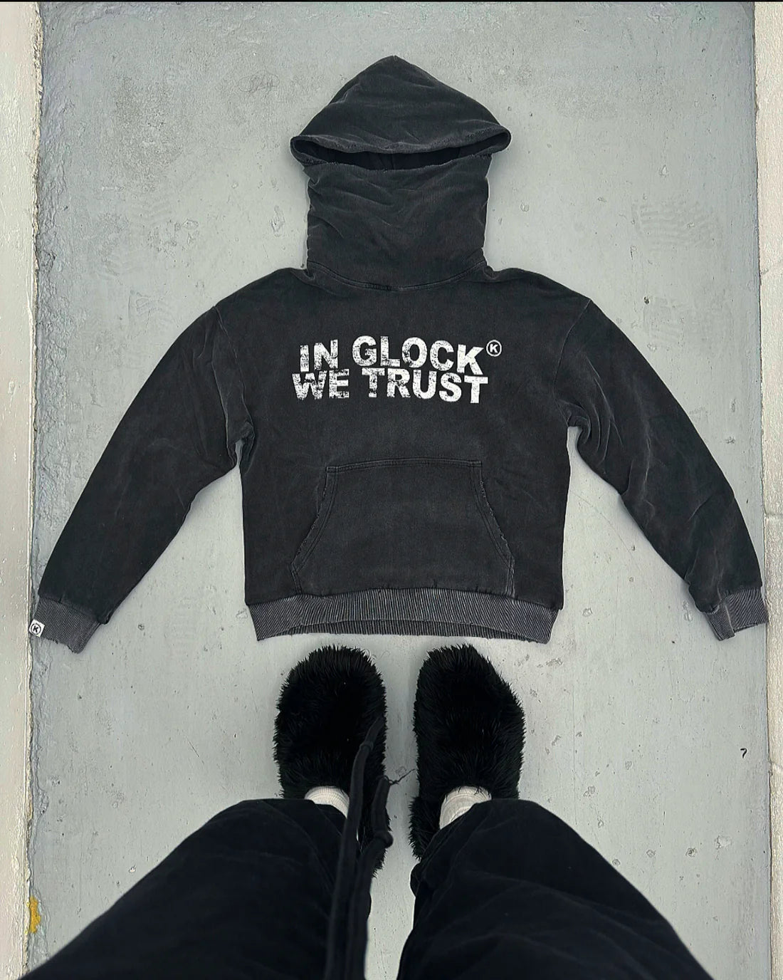 IN GLOCK WE TRUST GREY HOODIE