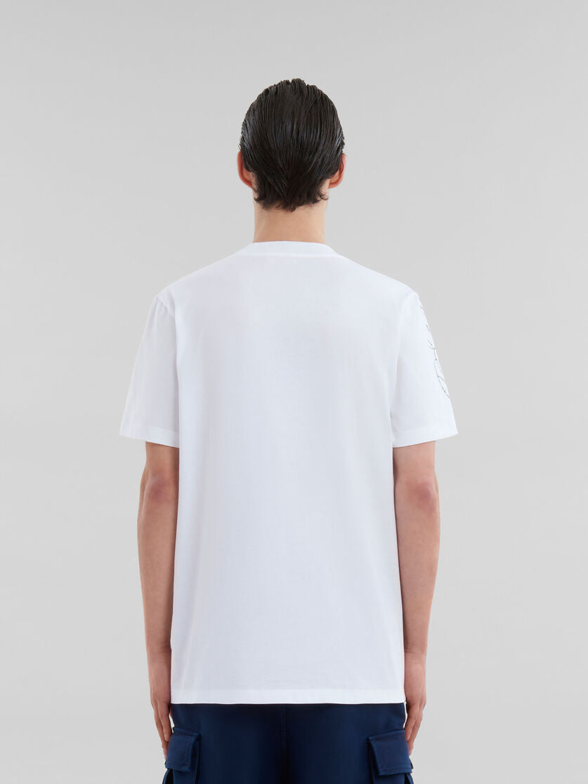 MARNI WHITE SCRIBLE MOTIF T-SHIRT