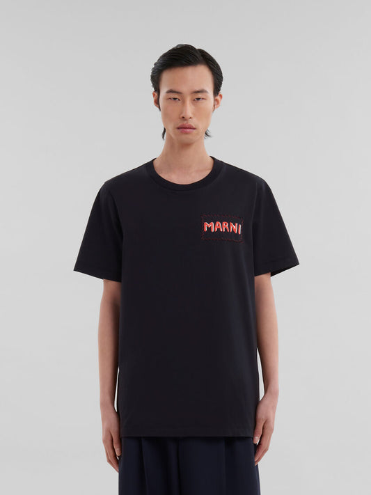 MARNI BLACK CREWNECK T-SHIRT (BLK/RED)