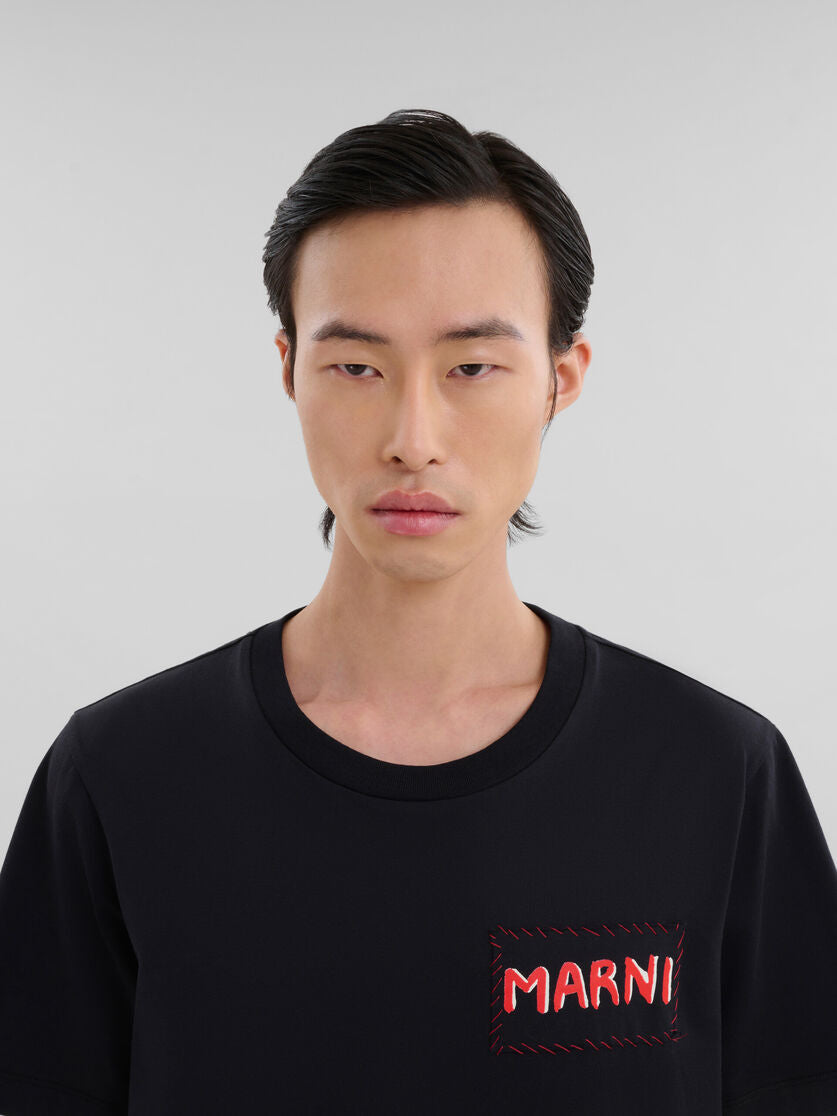 MARNI BLACK CREWNECK T-SHIRT (BLK/RED)