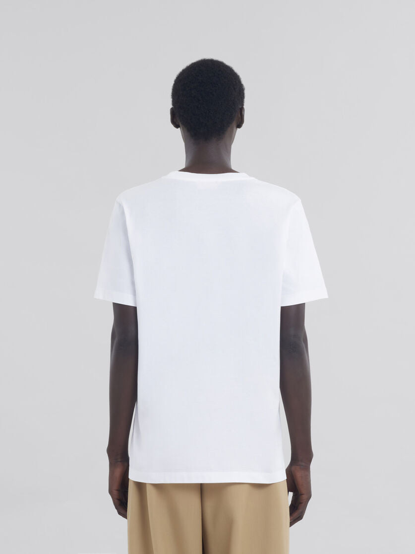 MARNI WHITE CREWNECK T-SHIRT (WHT/RED)