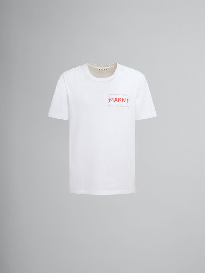 MARNI WHITE CREWNECK T-SHIRT (WHT/RED)