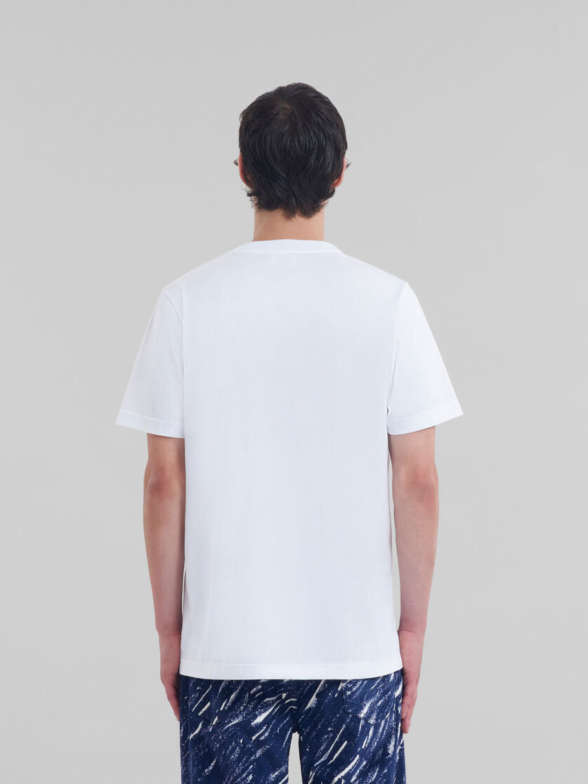 MARNI OC T-SHIRT WITH MARNI MENDING LOGO (WHT/RED)