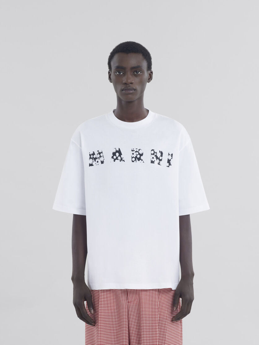 MARNI BLACK POP FIELDS MARNI LOGO T-SHIRT