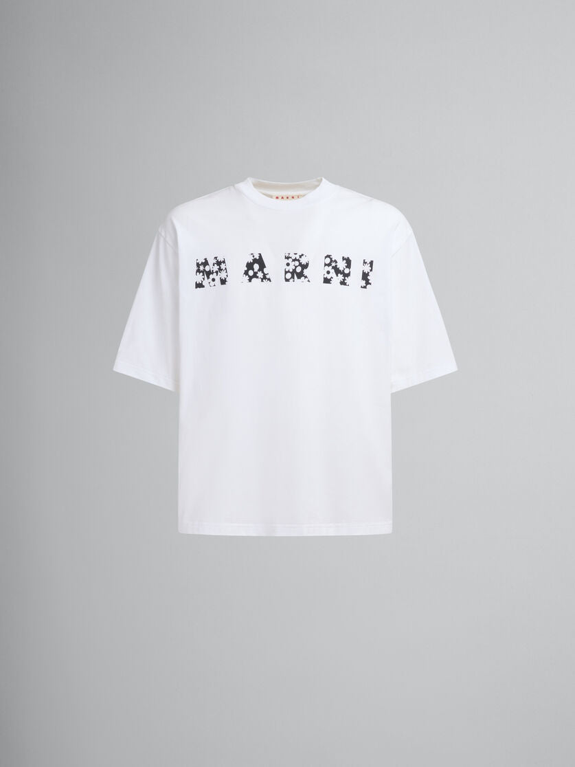 MARNI BLACK POP FIELDS MARNI LOGO T-SHIRT