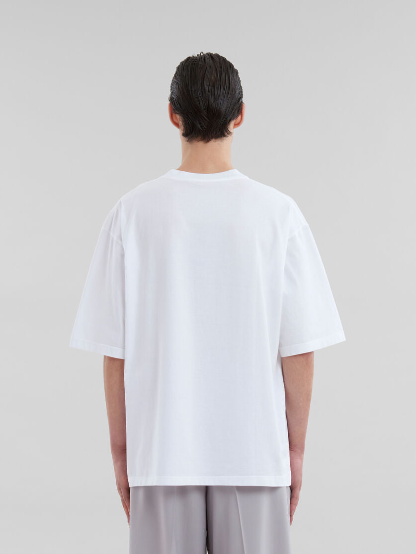 MARNI WRINKLED MARNI LOGO T-SHIRT (WHT/RED)