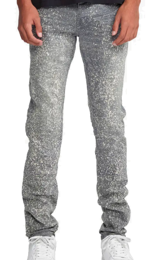 PURPLE DENIM WORN SPECKLE BLEACH GREY SKINNY JEANS