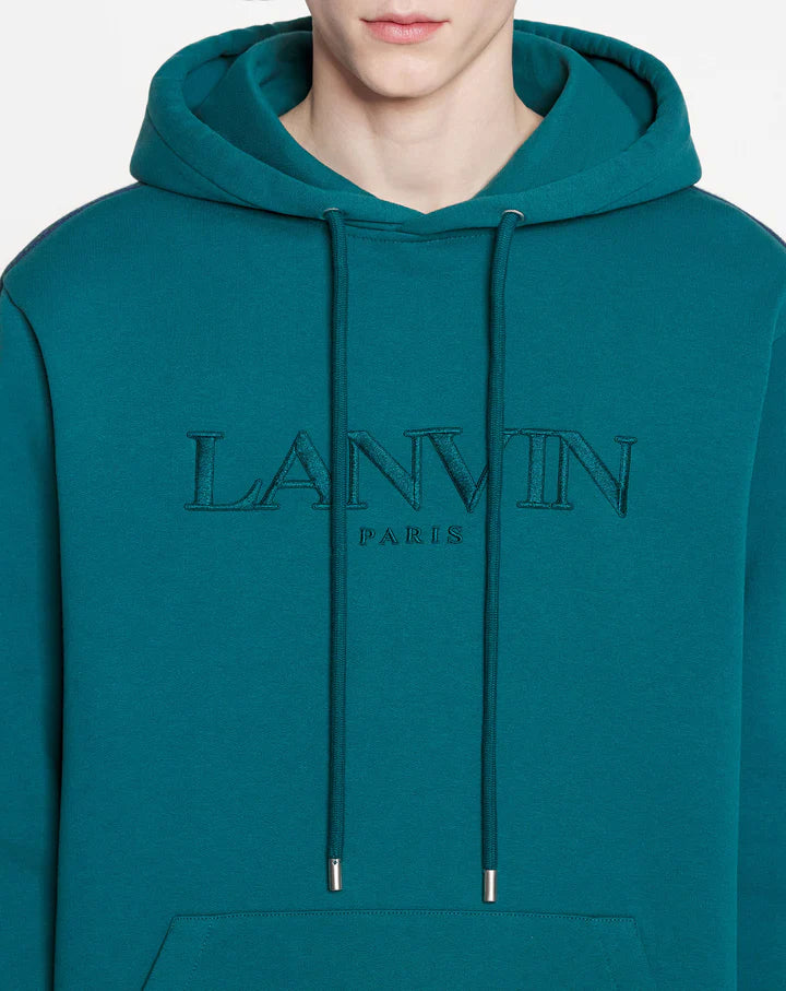 LANVIN OVERSIZED EMBROIDERED SIDE CURB HOODIE 'DRAGON'