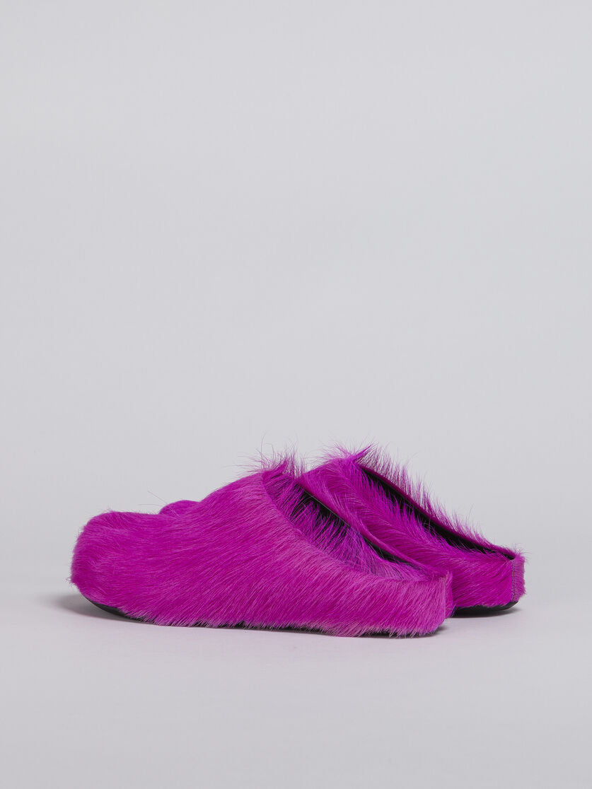 MARNI FUSCHIA LONG HAIR CALFSKIN FUSSBETT SABOT