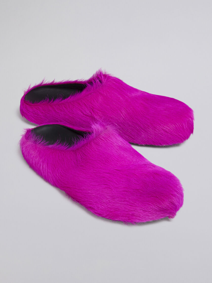 MARNI FUSCHIA LONG HAIR CALFSKIN FUSSBETT SABOT