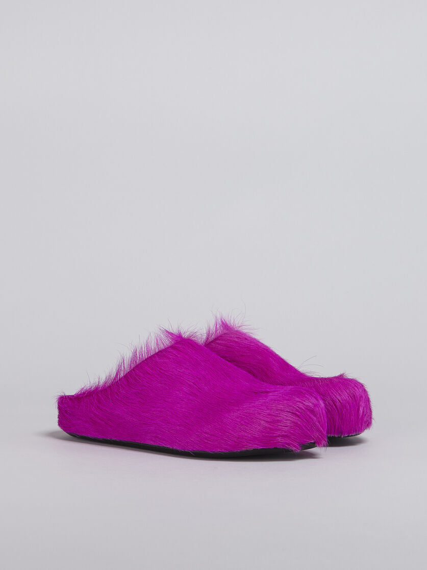 MARNI FUSCHIA LONG HAIR CALFSKIN FUSSBETT SABOT