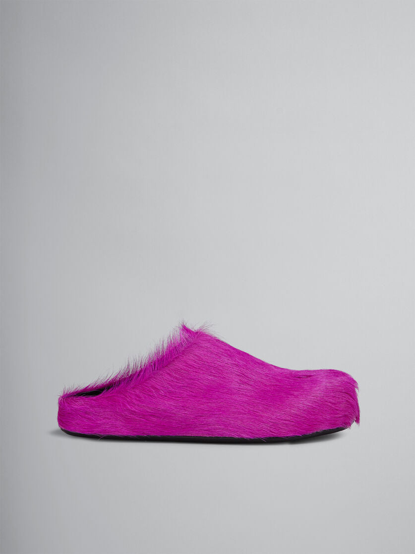 MARNI FUSCHIA LONG HAIR CALFSKIN FUSSBETT SABOT