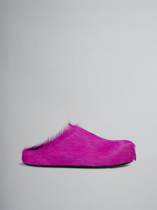 MARNI FUSCHIA LONG HAIR CALFSKIN FUSSBETT SABOT