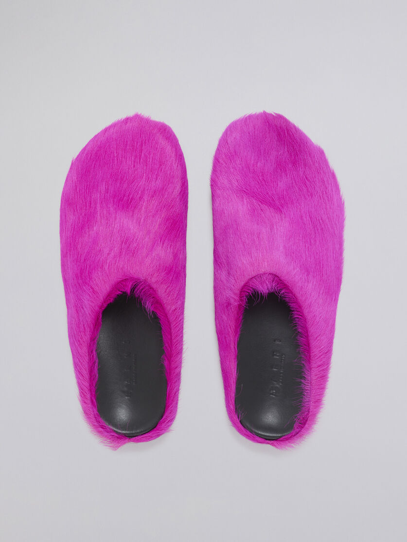 MARNI FUSCHIA LONG HAIR CALFSKIN FUSSBETT SABOT