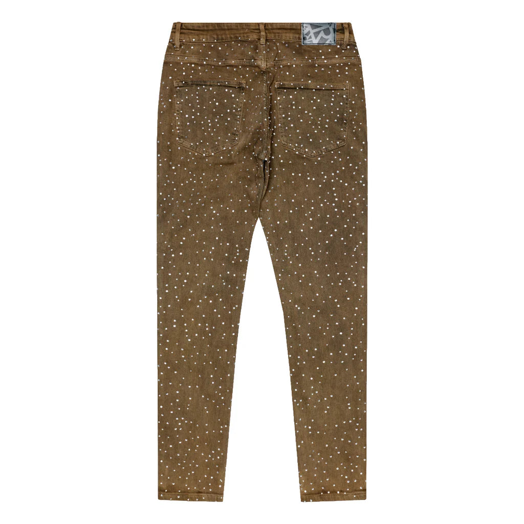 RVR "NEBULA" BROWN WASH SKINNY DENIM