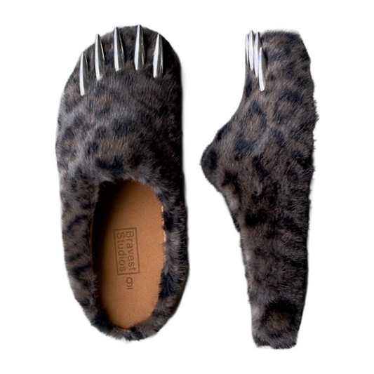 BRAVEST STUDIOS DARK LEOPARD BEAR CLAW MULES