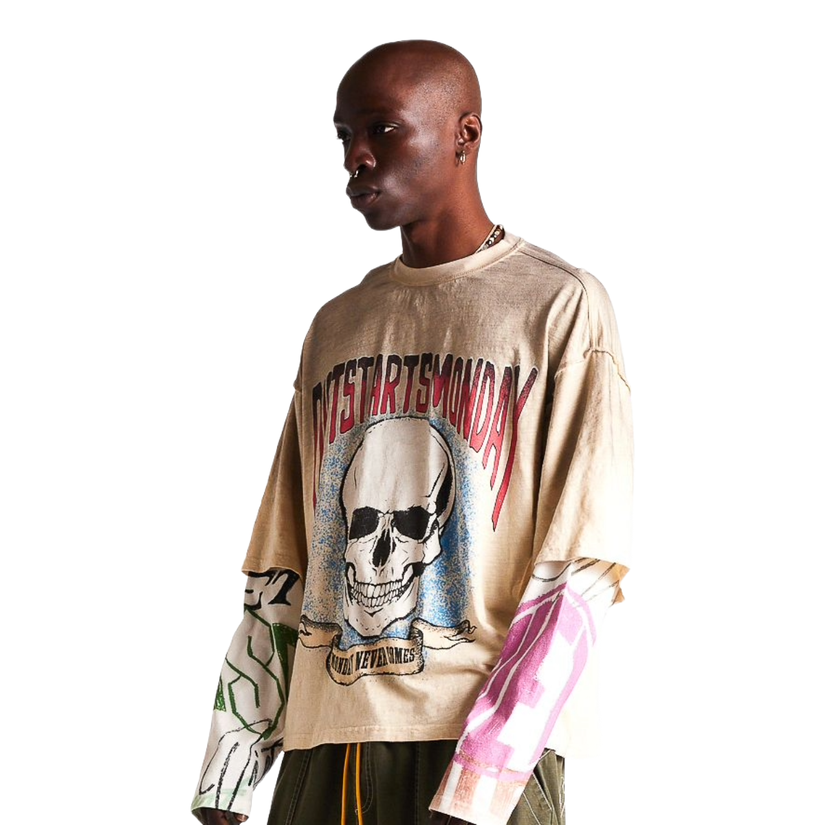 DSM DOUBLE LAYER SULL TEE - MULTI