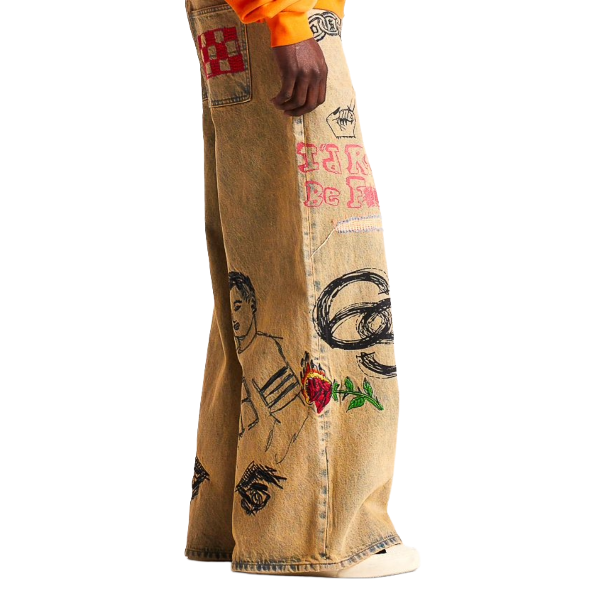 DSM DOODLE DENIM PANT - SAND