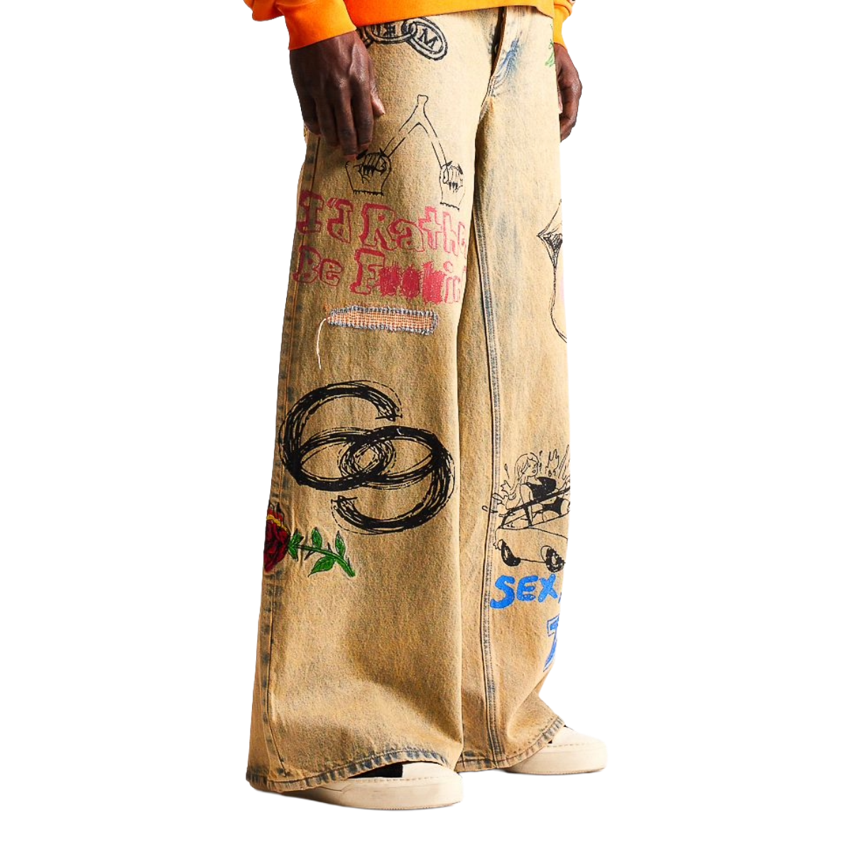 DSM DOODLE DENIM PANT - SAND