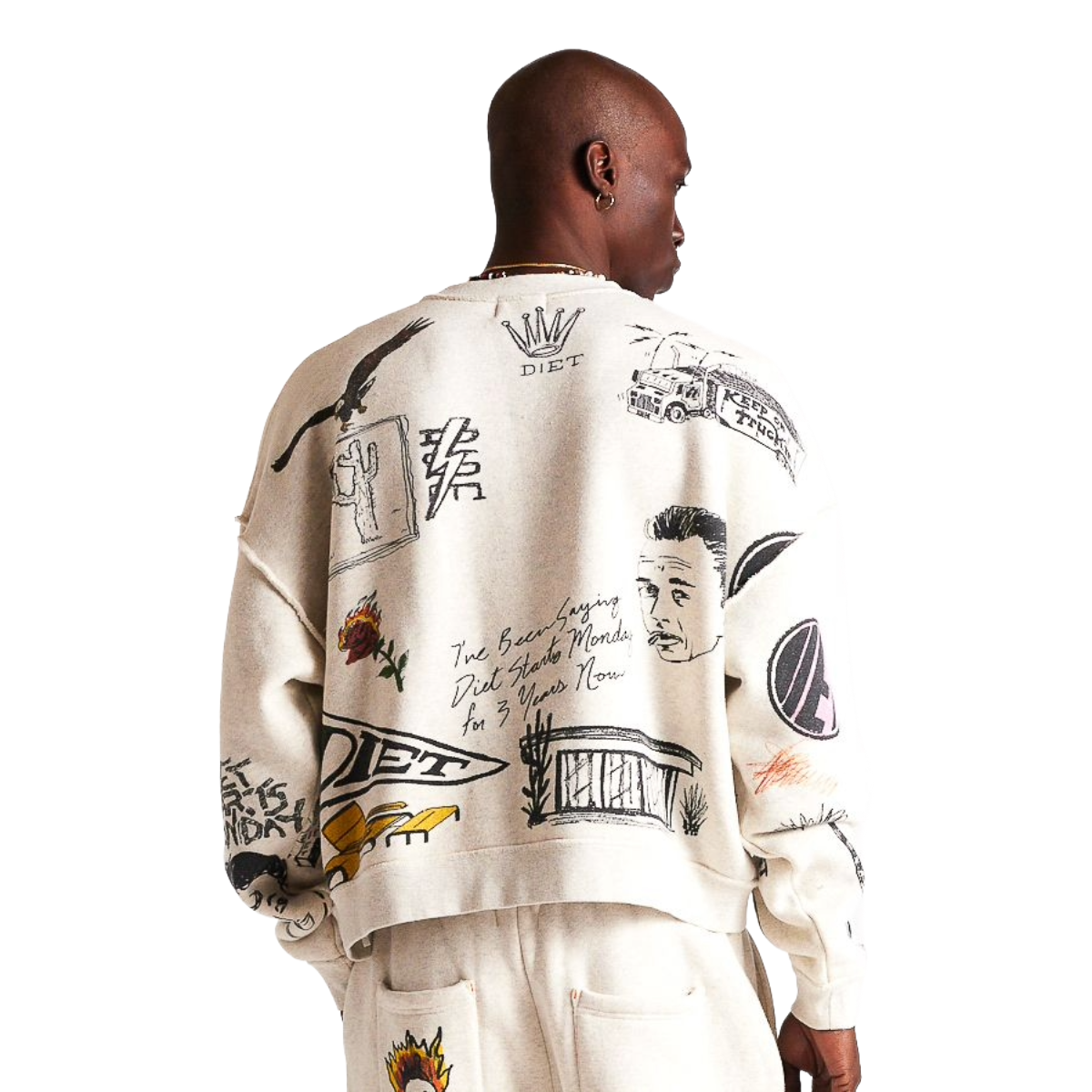 DSM DOODLE CREWNECK SWEATSHIRT - GREY
