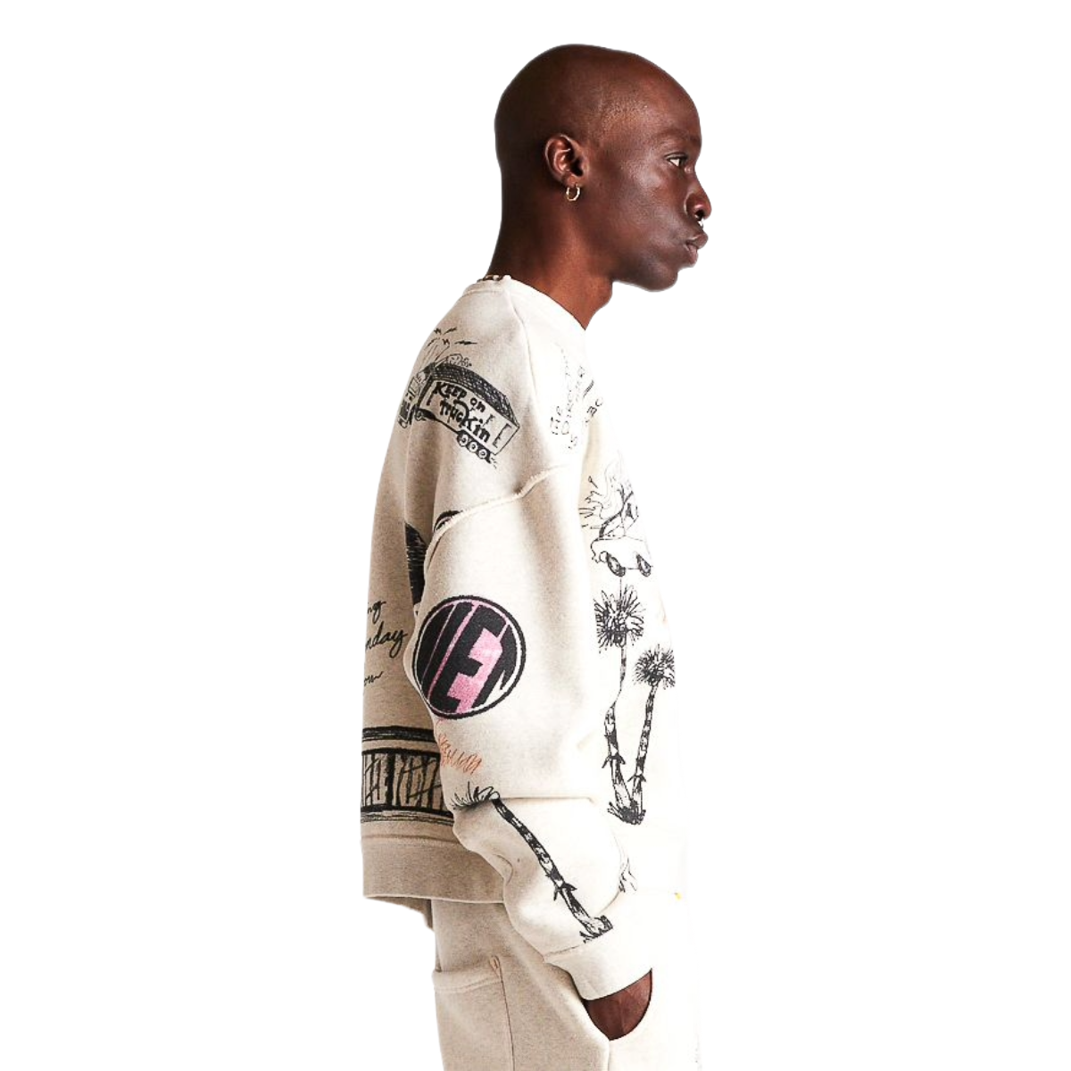 DSM DOODLE CREWNECK SWEATSHIRT - GREY
