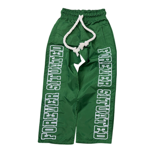 FS NYLON TRACK PANTS - GREEN