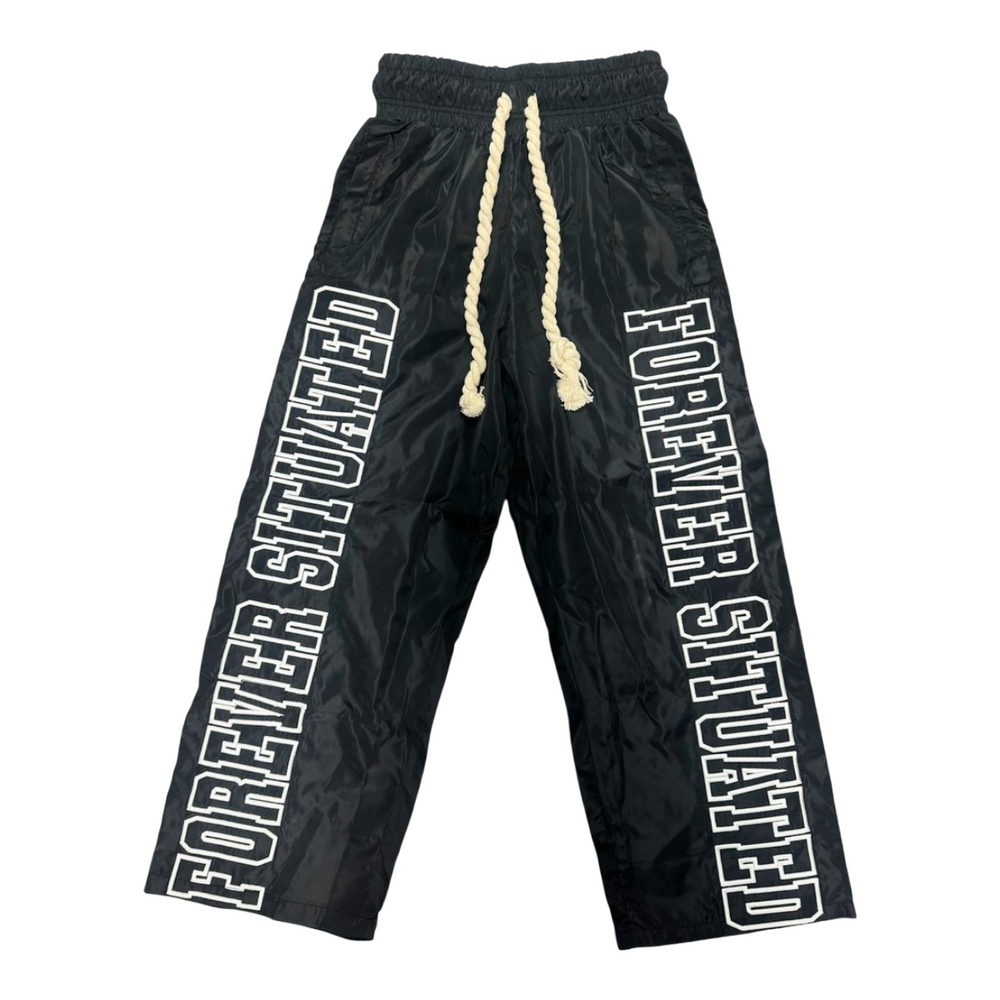 FS NYLON TRACK PANTS - BLACK