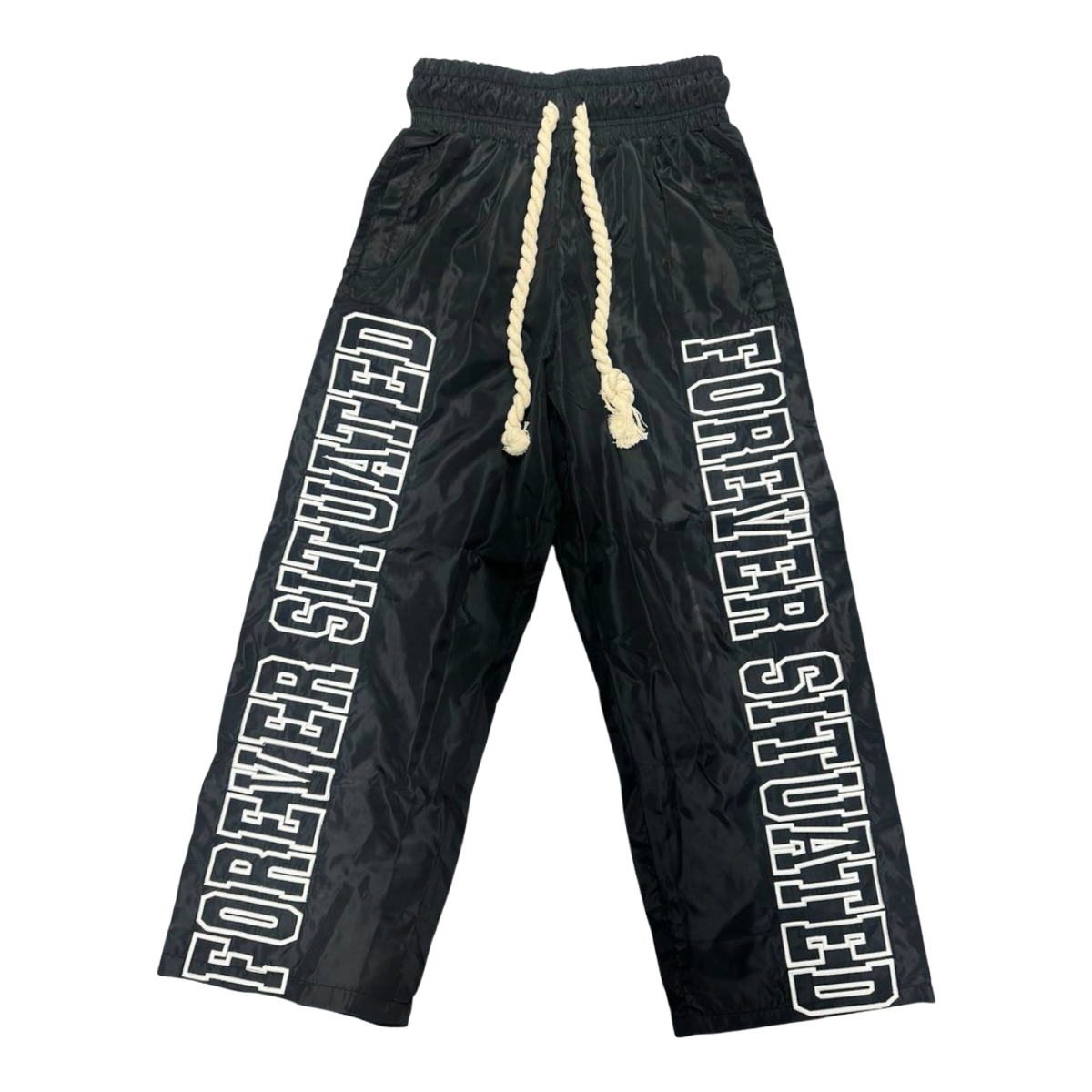 FS NYLON TRACK PANTS - BLACK