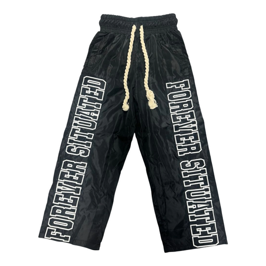 FS NYLON TRACK PANTS - BLACK