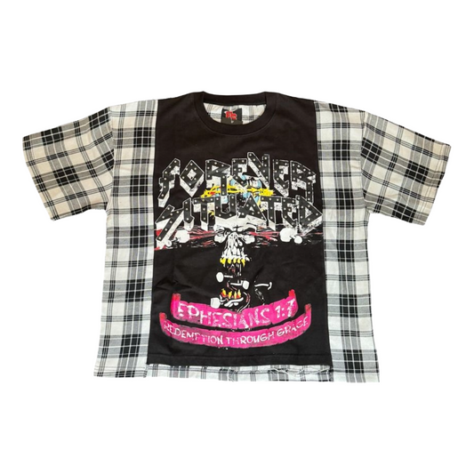 FS SKULL FLANNEL TEE - BLACK