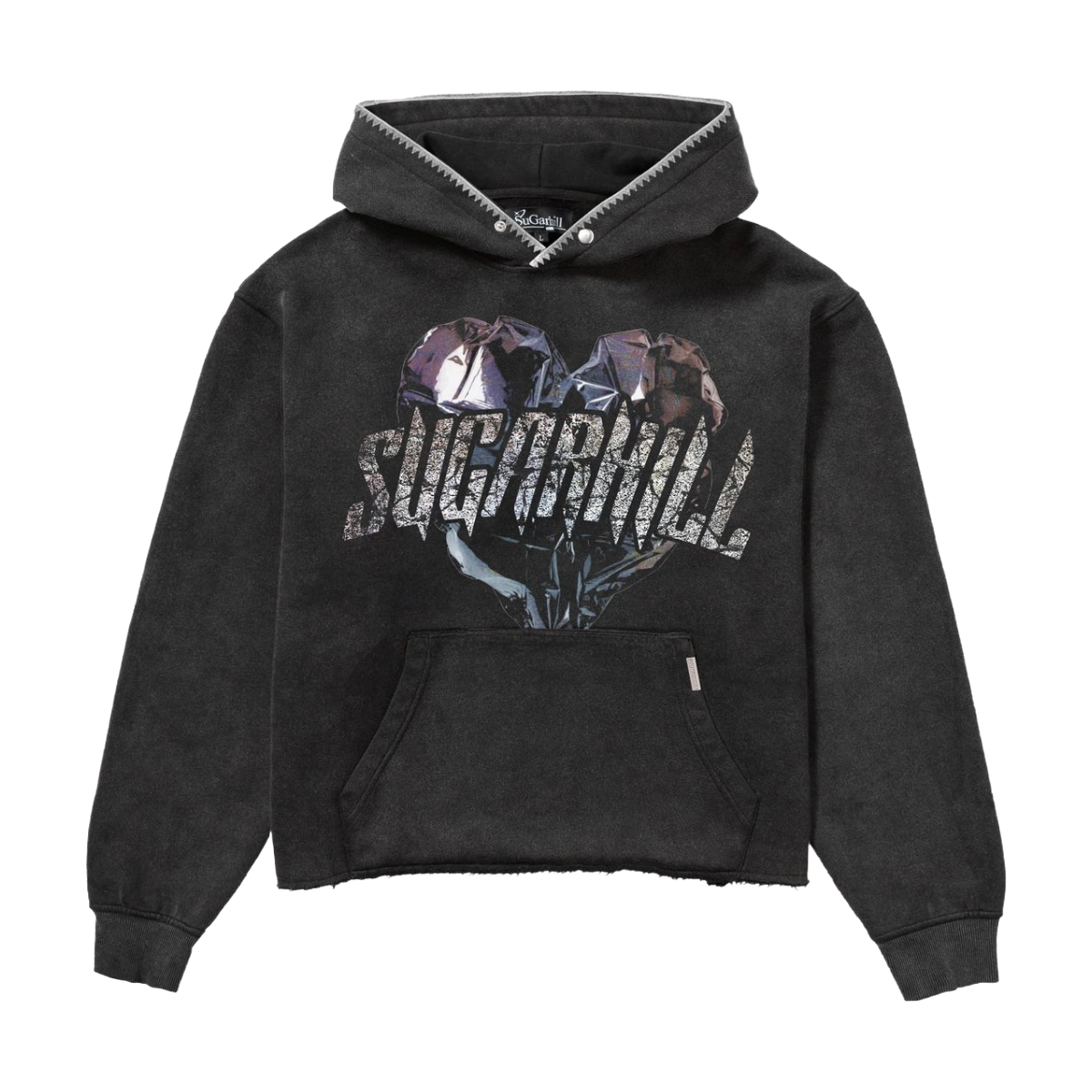 SH “VAMPIRIC” RAW HEM HOODIE - BLACK VINTAGE