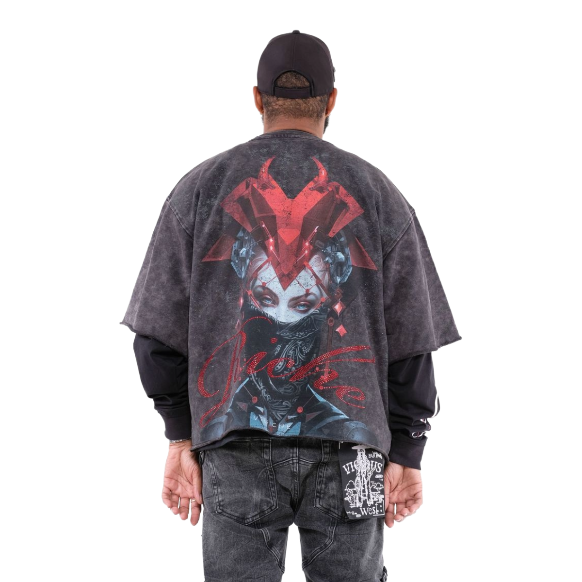 VR 2 IN 1 SORCERY TEE - BLACK WASH