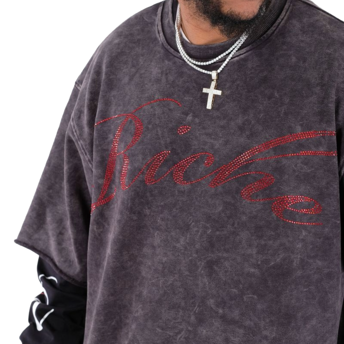 VR 2 IN 1 SORCERY TEE - BLACK WASH