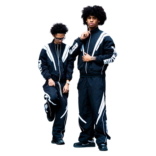 PREVALOIR BLACK NYLON TRACKSUIT