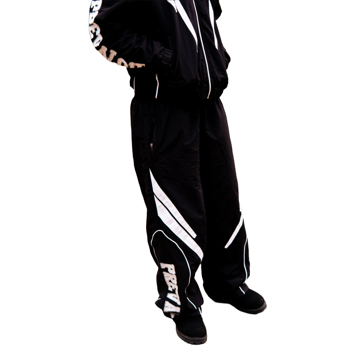 PREVALOIR BLACK NYLON TRACKSUIT