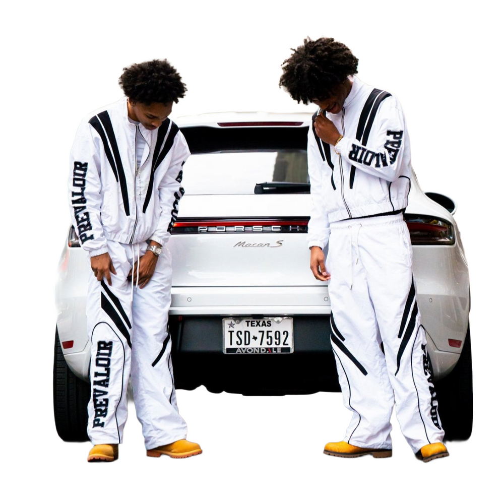 PREVALOIR WHITE NYLON TRACKSUIT