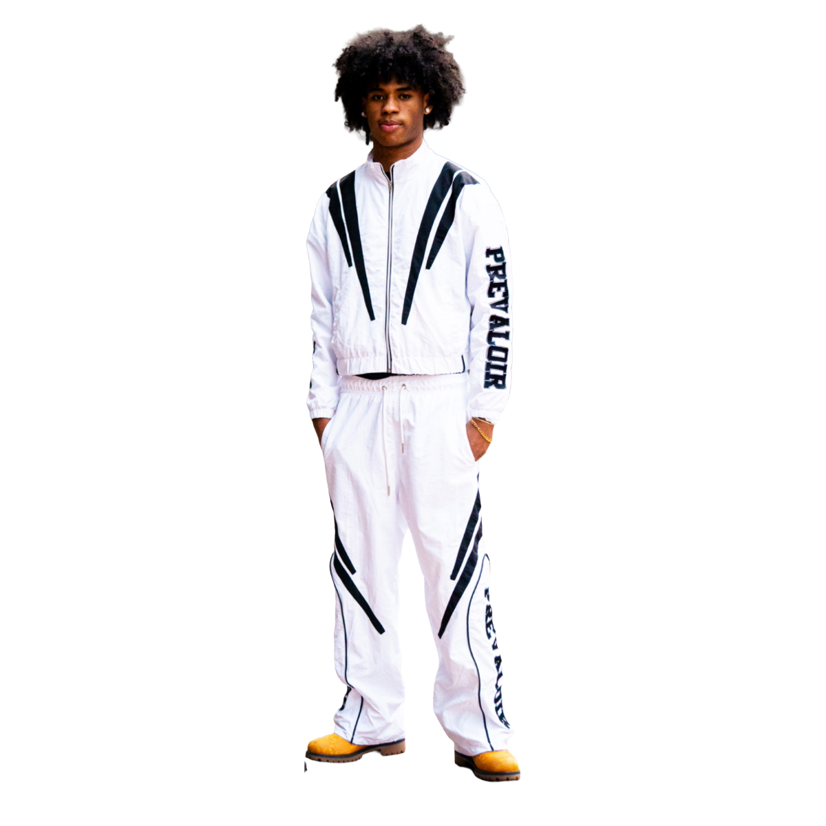 PREVALOIR WHITE NYLON TRACKSUIT