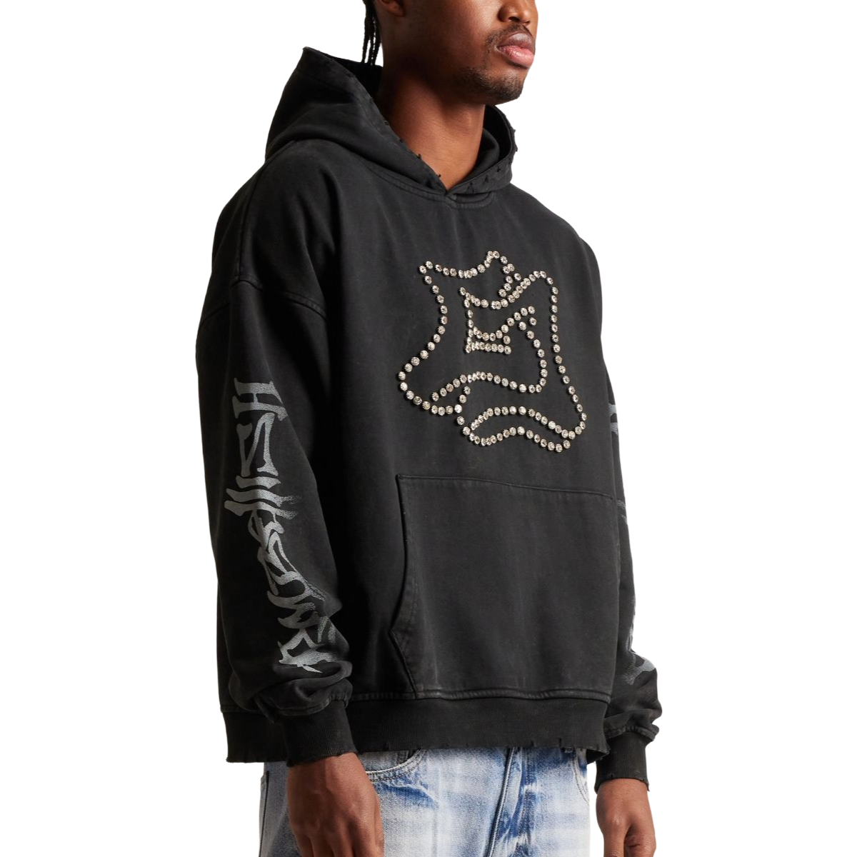 EMBELLISH E STUD HOODIE
