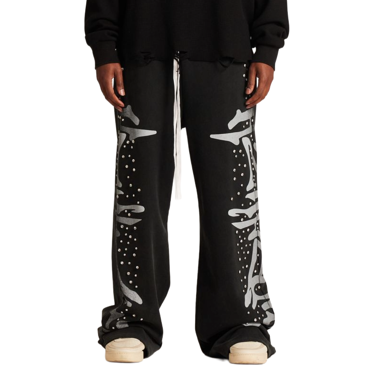 EMBELLISH LOGO SWEATPANT - BLACK